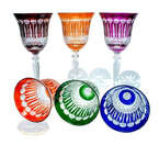 Coloured crystal wine glasses 280 ml French