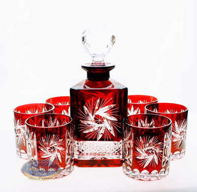 Rubinowy zestaw do Whisky Młynek Oliwka