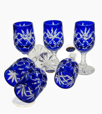 Cobalt crystal vodka glasses 25ml Pineapple