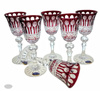 Ruby crystal liqueur glasses 60 ml French