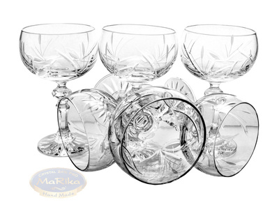 Ruby crystal champagne glasses 150ml Olive grinder