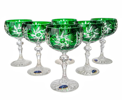 Emerald crystal champagne glasses 150ml Olive Mill