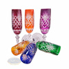 Coloured crystal champagne glasses 170ml Pineapple
