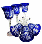 Cobalt crystal wine glasses 280 ml Olive Mill