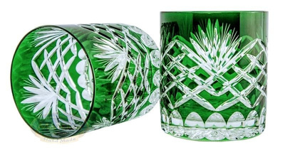 Emerald crystal whiskey glasses 280 ml