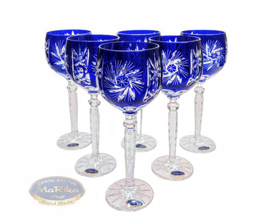 Cobalt crystal wine glasses 280ml Olive Mill