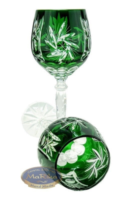 Emerald crystal wine glasses 280ml Olive Mill