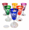 Coloured crystal vodka glasses 30 ml Olive Mill