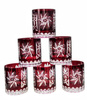 Ruby crystal whiskey glasses 280 ml Olive grinder