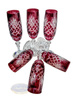 Ruby crystal champagne glasses 150ml Pineapple