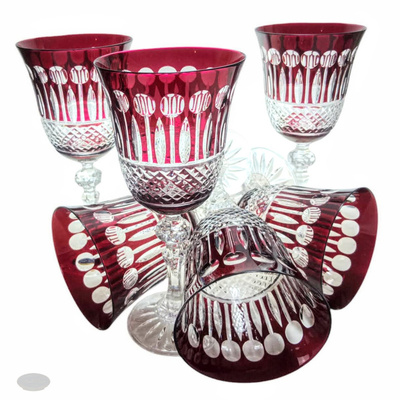 Ruby crystal wine glasses 220ml French