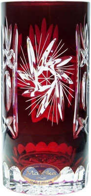 Rubinowe kryształowe szklanki do wody 320ml Młynek Oliwka