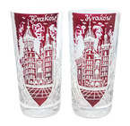 Grawerowane kryształowe szklanki do piwa  Kraków 2szt
