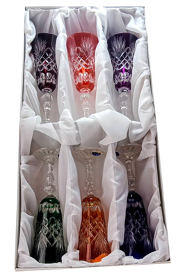 Kolorowe kryształowe kieliszki do szampana 150ml Ananas