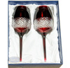 Ruby crystal wine glasses, 2 pcs
