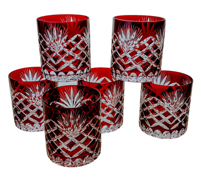 Ruby crystal whisky glasses 280ml Pineapple