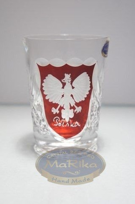 Red crystal glass with polish eagle 80ml