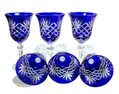 Cobalt  crystal wine glasses 280ml Pineapple