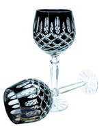 Black crystal wine glasses 280 ml Crate Olive
