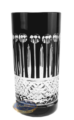 Czarne kryształowe szklanki do wody i drinków 320ml Francuski