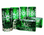 Emerald crystal water glasses 320ml Olive Mill