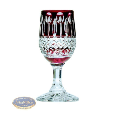 Ruby crystal vodka glasses 25 ml French