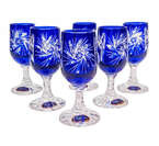 Cobalt crystal vodka glasses 25ml Olive Mill