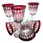 Ruby crystal wine glasses 220ml French