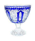 Cobalt crystal legged bowl 20 cm THC