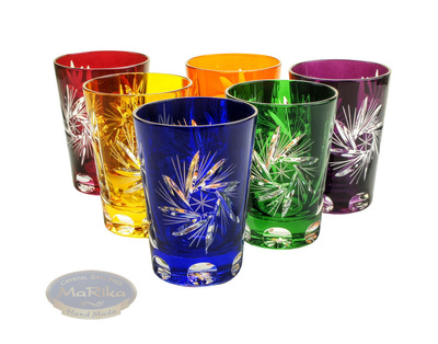 Colored crystal shot glasses 150 ml Olive grinder