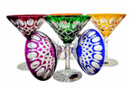 Coloured crystal martini glasses 110ml