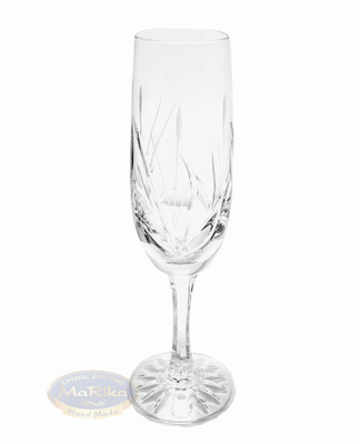 Kryształowe kieliszki do szampana 170ml Mrożony Liść 6 sztuk