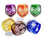 Coloured crystal wine glasses 280ml Pineapple