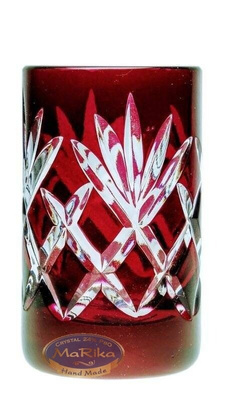 Rubinowe kryształowe kieliszki do wódki 40 ml Ananas