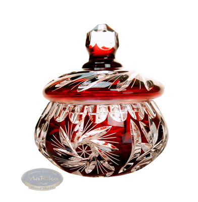 Ruby crystal sugar bowl