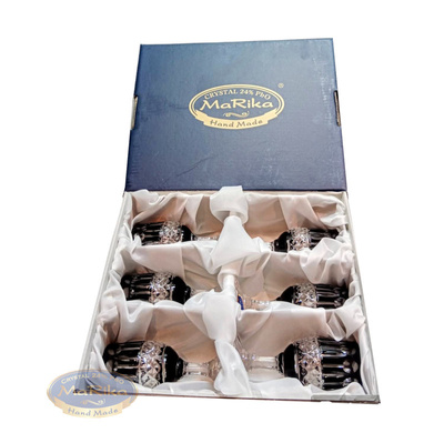 Black crystal vodka glasses 25ml French