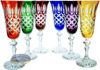 Coloured crystal champagne glasses 150ml Crate Olive