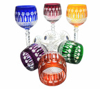 Coloured crystal wine glasses 280ml French