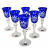 Cobalt crystal liqueur glasses 60 ml Olive Mill