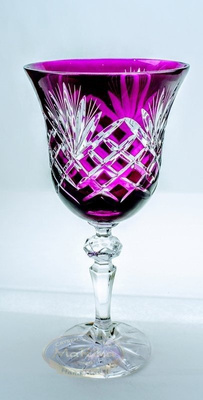 Kolorowe kryształowe kieliszki do wina 280ml Ananas