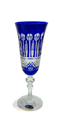Kobaltowe kryształowe kieliszki do szampana 150 ml Francuski