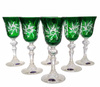 Emerald crystal liqueur glasses 60ml Olive Mill 6 pieces