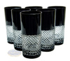 Black crystal water glasses 320 ml Crêpe