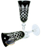 Black crystal champagne glasses 150ml Crate Olive