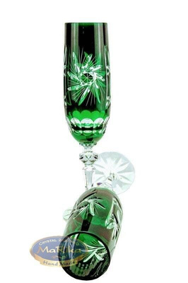 Emerald crystal champagne glasses 170ml Olive Grinder