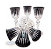 Black crystal liqueur glasses 60 ml Line