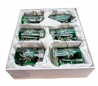 Emerald crystal whisky glasses 280ml Olive Mill