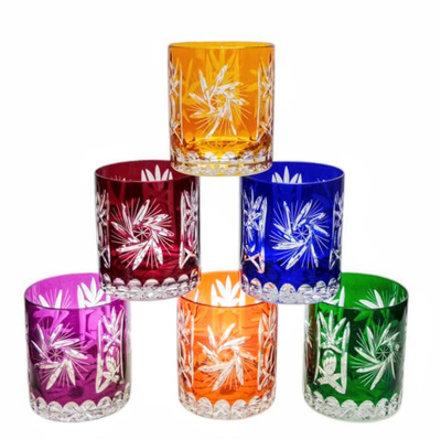 Colour crystal glasses for whisky 280ml