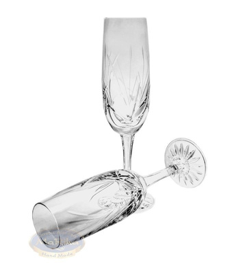 Crystal champagne glasses 170 ml Frozen Leaf