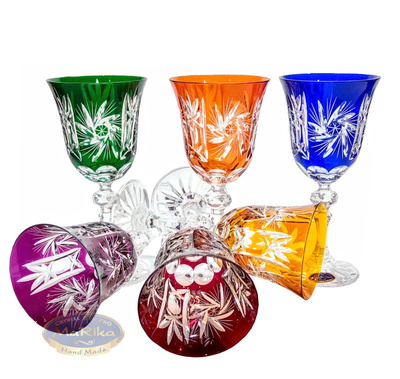 Coloured crystal wine glasses 170ml Olwik Mill